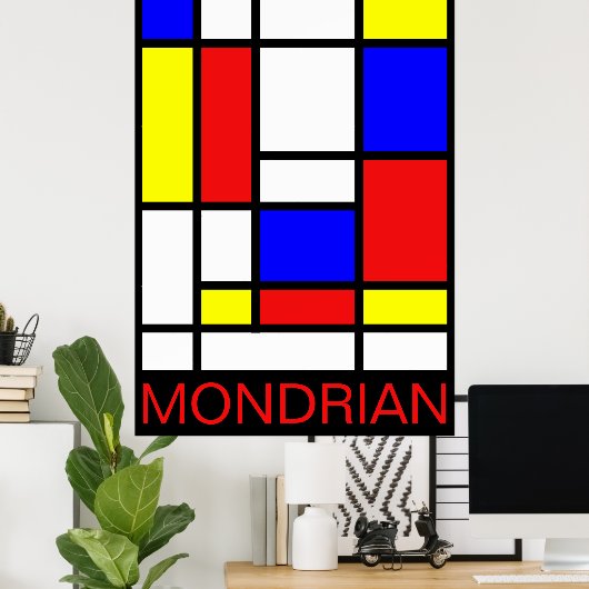 Poster Mondrian (Bureau à domicile)