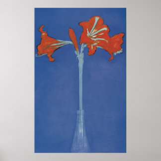 Poster Mondrian Amaryllis dans un flash