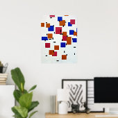 Poster Mondrian - Composition en couleur A (Bureau à domicile)