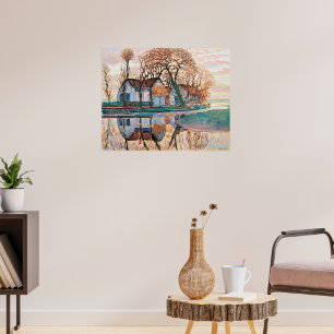 Poster Mondrian, Ferme près de Duivendrecht,