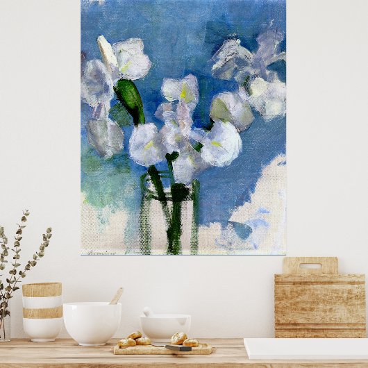 Poster Mondrian - Irises blanches (Cuisine)
