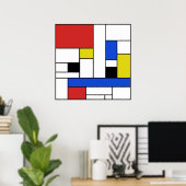 Poster Mondrian Lines 24" x 24" (Matte) (Bureau à domicile)