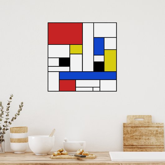 Poster Mondrian Lines 24" x 24" (Matte) (Cuisine)