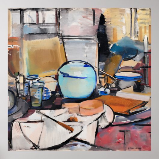 Poster Mondrian - Nature morte avec pot de gingembre 1, (Devant)