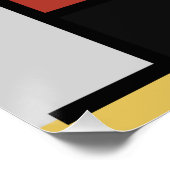 Poster Mondrian Peinture Rouge Plane Jaune Noir Gris Bleu (Coin)
