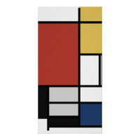 Mondrian Peinture Rouge Plane Jaune Noir Gris Bleu