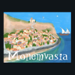 Poster MONEMVASIA GRÈCE Ile Art Voyage Illustration<br><div class="desc">Ajoutez votre propre texte en cliquant sur "personnaliser" ci-dessus puis "modifier la conception" pour modifier plus en détail. Sélectionnez la taille de l'impression à l'aide du menu déroulant ci-dessus, et vous pouvez cliquer sur le bouton "modifier la conception" pour customiser l'illustration pour qu'elle s'adapte à n'importe quelle taille de papier....</div>
