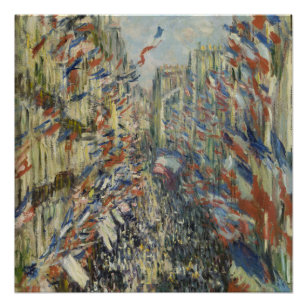 Poster Monet 1878 La rue Montorgueil à Paris