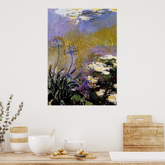 Poster Monet - Agapanthus, (Cuisine)