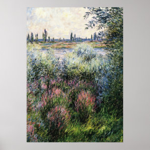 Poster Monet - Au bord de la Seine, un coin de la banque