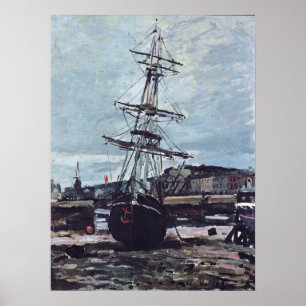 Poster Monet - Bateau échoué à Fécamp 1868