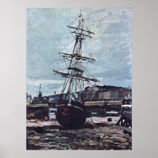 Poster Monet - Bateau échoué à Fécamp 1868 (Devant)