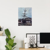 Poster Monet - Bateau échoué à Fécamp 1868 (Bureau à domicile)