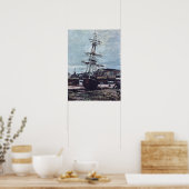Poster Monet - Bateau échoué à Fécamp 1868 (Cuisine)
