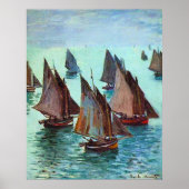 Poster Monet - Bateaux de Pêche, Mer Calme, (Devant)
