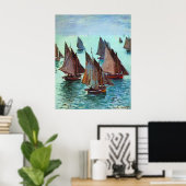 Poster Monet - Bateaux de Pêche, Mer Calme, (Bureau à domicile)