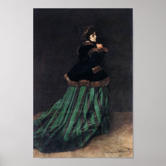 Poster Monet Camille en robe verte (Devant)