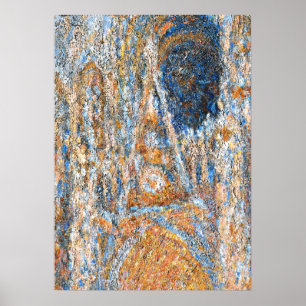 Poster Monet - Cathédrale de Rouen, Façade au soleil