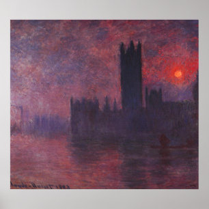 Poster Monet Chambres du Parlement au coucher du soleil P