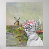 Poster Monet Champ Tulipes and Fancy Cat (Devant)