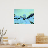 Poster Monet - Chariot sur la neige (Cuisine)