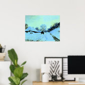 Poster Monet - Chariot sur la neige (Bureau à domicile)