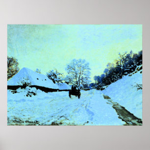 Poster Monet - Chariot sur la neige