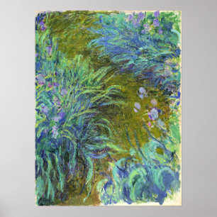 Poster Monet - Chemin à travers les iris 02