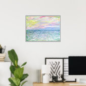 Poster Monet - Coucher de soleil à Pourville (Bureau à domicile)