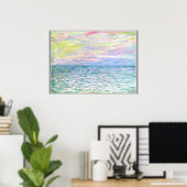 Poster Monet - Coucher de soleil à Pourville, art (Bureau à domicile)