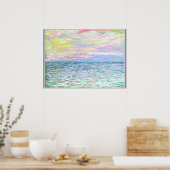 Poster Monet - Coucher de soleil à Pourville, art (Cuisine)