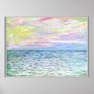 Poster Monet - Coucher de soleil à Pourville, art