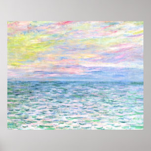 Poster Monet - Coucher de soleil à Pourville, art