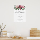 Poster MONET | Dusty Rose Blush Floral Mariage Welcome (Cuisine)