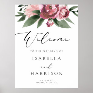 Poster MONET   Dusty Rose Blush Floral Wedding Welcome
