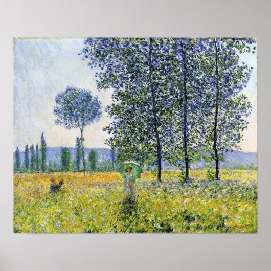 Poster Monet - Effet de soleil sous les peupliers 1887 (Devant)