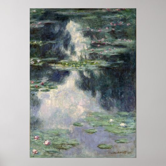 Poster Monet - Étang avec des Nymphéas (Devant)