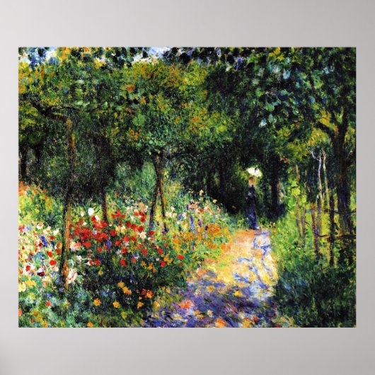Poster Monet - Femme au jardin, peinture d'art (Devant)