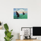 Poster Monet Fishing Boats at Sea (Bureau à domicile)