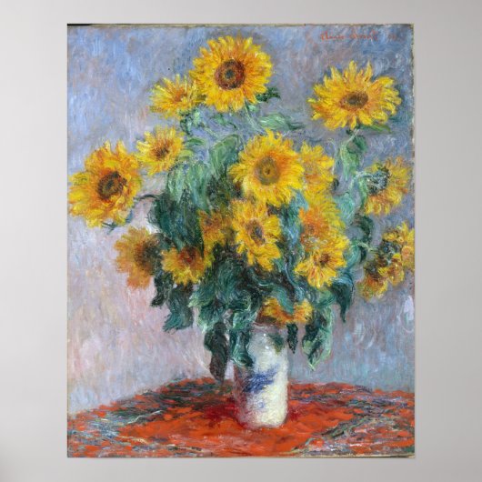 Poster Monet France Bouquet Tournesols Impressionniste Pe (Devant)