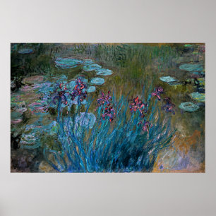 Poster Monet - Iris et Nymphéas