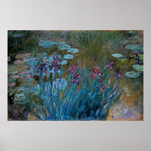 Poster Monet - Iris et Nymphéas (Devant)