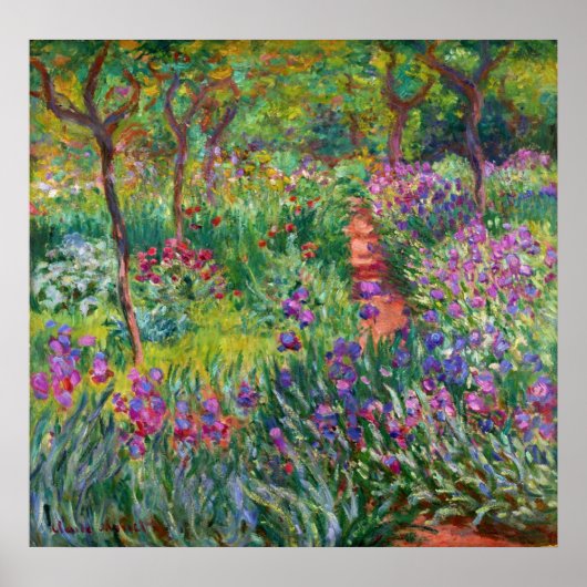 Poster Monet Iris Garden à l'affiche de Giverny (Devant)