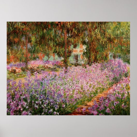 Poster Monet - Irises dans le jardin de Monet (Devant)