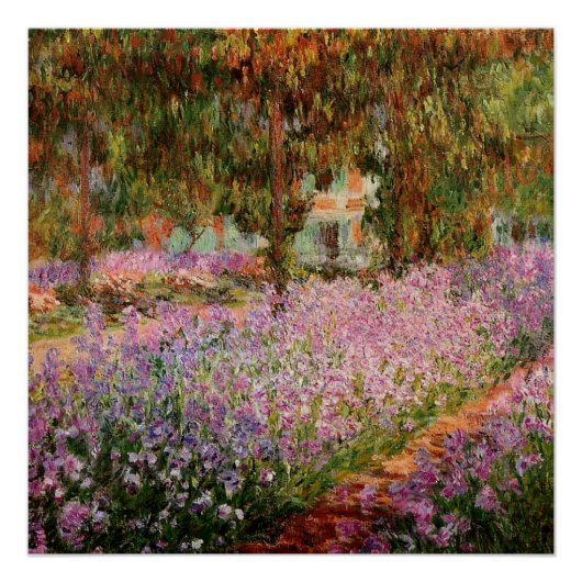 Poster Monet - Irises dans le jardin de Monet (Devant)