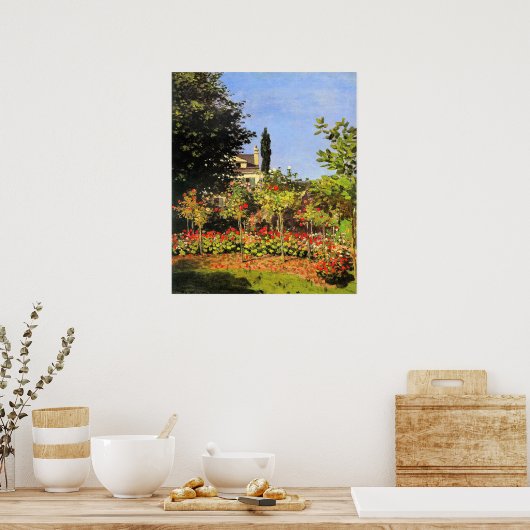 Poster Monet - Jardin en fleurs (Cuisine)