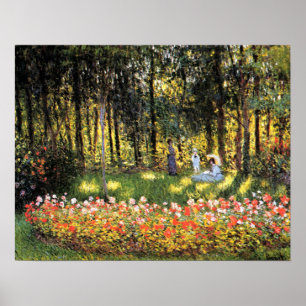 Poster Monet - La famille de l'artiste dans le jardin