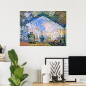 Poster Monet - La gare Saint-Lazare (Bureau à domicile)