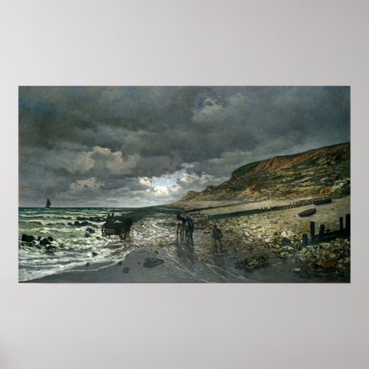 Poster Monet - La pointe de la Hève à marée basse (Devant)