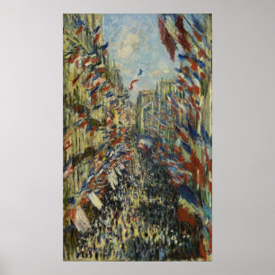 Poster Monet - La Rue Montorgueil à Paris fête